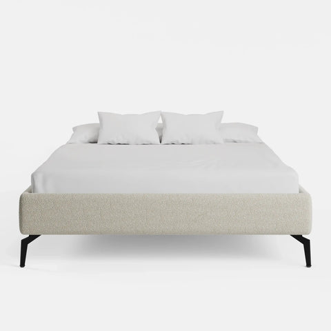 מיטה זוגית Nils בסיס מרופד בבוקלה ללא ראש מיטה