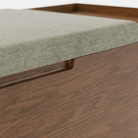 ספסל עץ עם אחסון מרופד ושולחן צד בעיצוב מודרני מינימליסטי | פוני סטייל