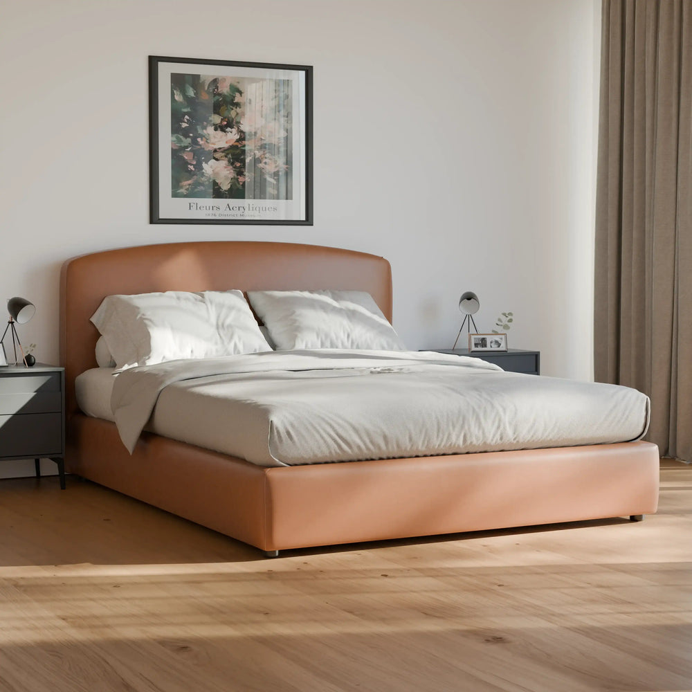 מיטה זוגית Halden PLUS מרופדת עם ארגז מצעים הידראולי