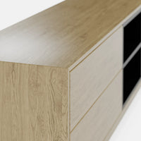 מזנון עץ לסלון Norr בעיצוב מודרני עם פורניר אלון וגימור אפוקסי