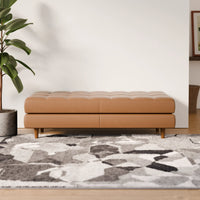 ספסל מרופד עם רגלי עץ ותפירת קפיטונאז' בעיצוב רטרו־מודרני יוקרתי – דגם Einar