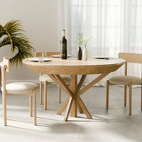 Lorne – שולחן אוכל עגול נפתח עד 18 סועדים עם רגלי עץ אלון ועיצוב סקנדינבי