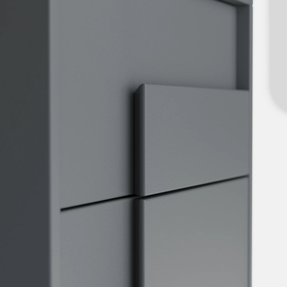 שידת לילה מודרנית Covert עם חזית גאומטרית, רגלי מתכת ועיצוב מינימליסטי־פיסולי | פוני סטייל