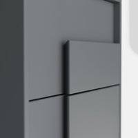 שידת לילה מודרנית Covert עם חזית גאומטרית, רגלי מתכת ועיצוב מינימליסטי־פיסולי | פוני סטייל