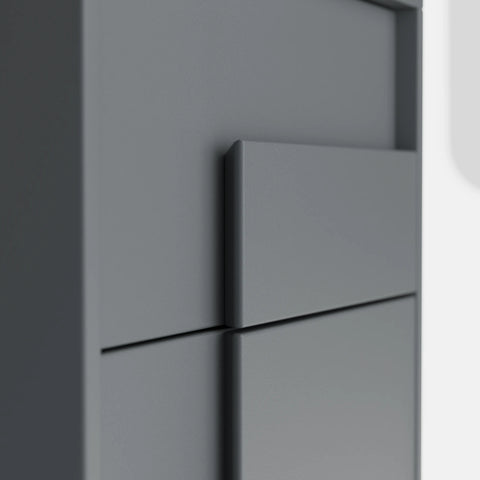 שידת לילה מודרנית Covert עם חזית גאומטרית, רגלי מתכת ועיצוב מינימליסטי־פיסולי | פוני סטייל