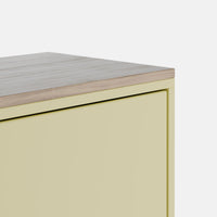 ארונית אחסון מודרנית Odyssey עם גוף בצבע אפוקסי, משטח פורניר ורגלי עץ מלא בסגנון סקנדינבי נקי | פוני סטייל