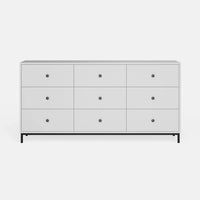 שידה סקנדינבית מודרנית Hagen עם 9 מגירות אחסון ורגלי מתכת דקות בגימור מינימליסטי | פוני סטייל