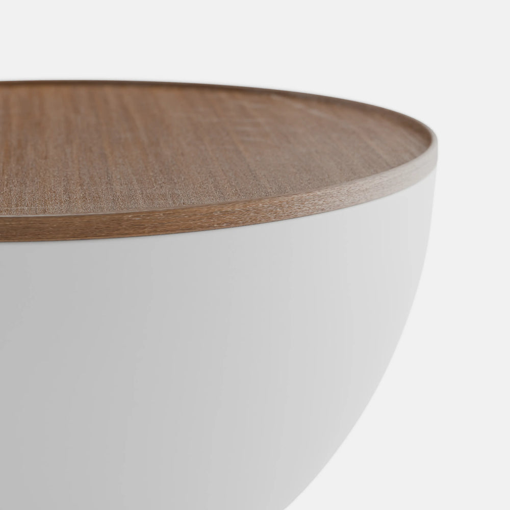 שולחן סלון עגול Fjord בעיצוב ג'פנדי עם פלטה בגימור עץ טבעי | פוני סטייל