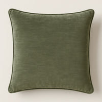 זוג כריות נוי בגוון ירוק זית מקטיפה