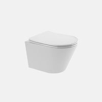 אסלה תלויה Ren בעיצוב מינימליסטי בגימור לבן מבריק עם טכנולוגיית Rimless