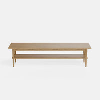 ספסל אחסון מעץ אלון מלא עם מדף פתוח - Fiazo