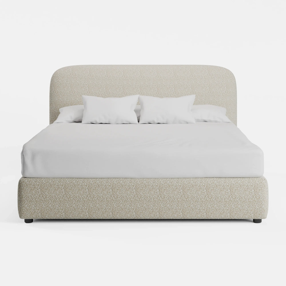 מיטה זוגית LIV PLUS בבוקלה עם ארגז מצעים הידראולי