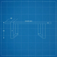 שולחן סלון מעץ מלא Brygg עם פלטת אלון עבה ורגלי ברזל שחורות בעיצוב גיאומטרי