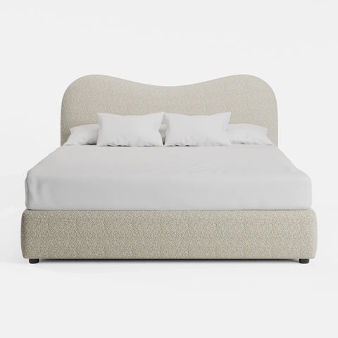 מיטה זוגית Saga PLUS בבוקלה עם ארגז מצעים הידראולי