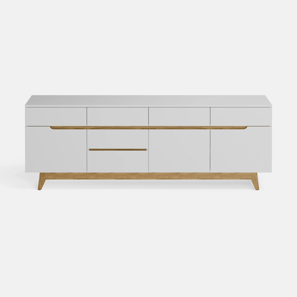 מזנון עץ לסלון Lyng בעיצוב סקנדינבי מודרני עם ידיות אינטגרליות