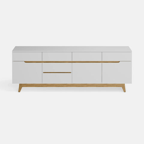 מזנון עץ לסלון Lyng בעיצוב סקנדינבי מודרני עם ידיות אינטגרליות