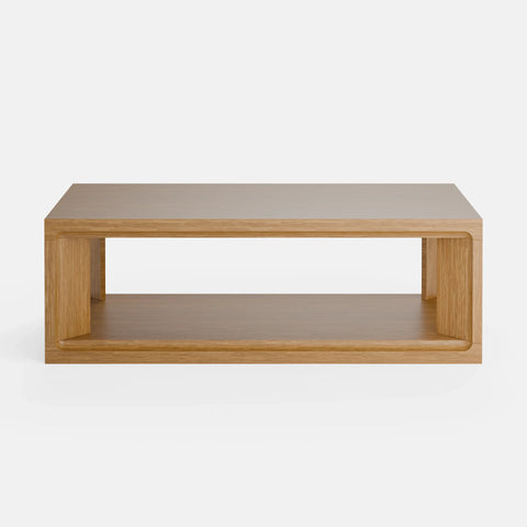 שולחן סלון מלבני Fleer בגימור פורניר אלון טבעי ועיצוב מינימליסטי | פוני סטייל