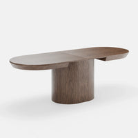 Ymir – שולחן אוכל אובלי נפתח עם רגל עץ מרכזית ומנגנון גרמני מתקדם