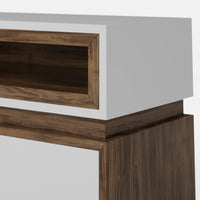 מזנון טלוויזיה מודרני Vega עם תא פתוח פורניר אגוז ומגירות בפתיחה בטאצ'