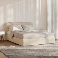 מיטה זוגית LIV PLUS בבוקלה עם ארגז מצעים הידראולי