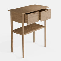 קונסולה מעוצבת עם מגירות, מדף תחתון ורגלי עץ אלון מלא – פוני סטייל