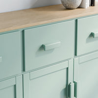 שידה כפרית Vilda בגימור אפוקסי ירקרק, פלטת עץ תעשייתי מחופה פורניר ורגלי עץ אלון טבעי | פוני סטייל