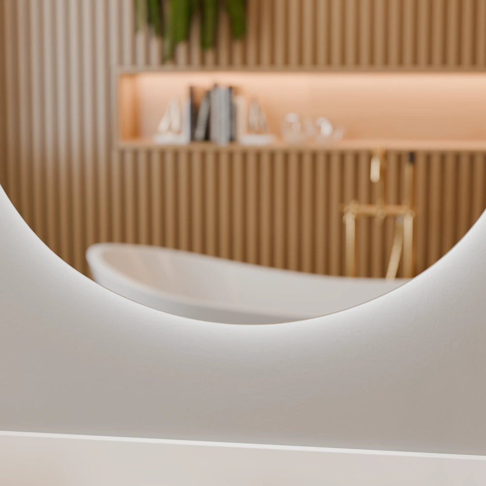 מראה לאמבטיה אובלית עם תאורת לד היקפית בעיצוב יוקרתי – דגם Holm