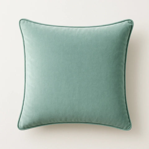 זוג כריות נוי מבד קטיפה מבריק בגוון ירוק מרענן