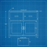 שידה כפרית Vilda Mini בגימור אפוקסי בהיר, פלטת עץ תעשייתי מחופה פורניר ורגלי עץ אלון טבעי | פוני סטייל
