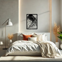 תמונת מתכת אישה ופרחים Flora חיתוך לייזר אומנותי