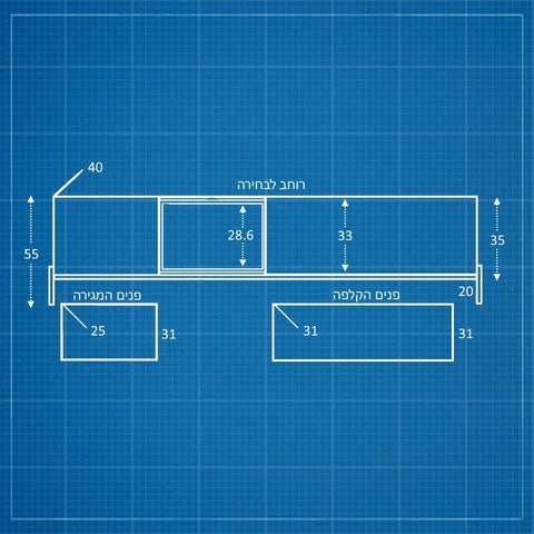 מזנון סקנדינבי מודרני עם גוף בציפוי אפוקסי, תא פתוח בגימור פורניר אלון ורגלי מתכת דקות.