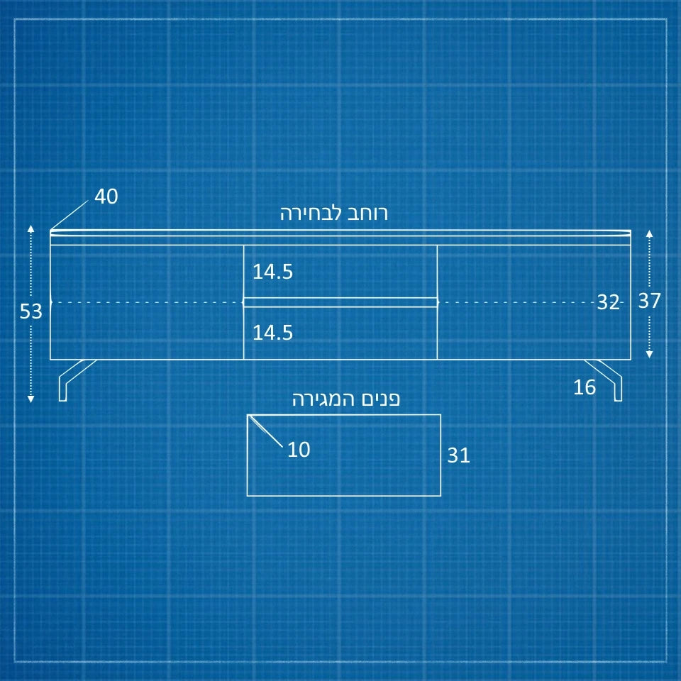 מזנון טלוויזיה מודרני Tavik בגימור פורניר טבעי עם מגירות, דלתות ורגלי ברזל דקות