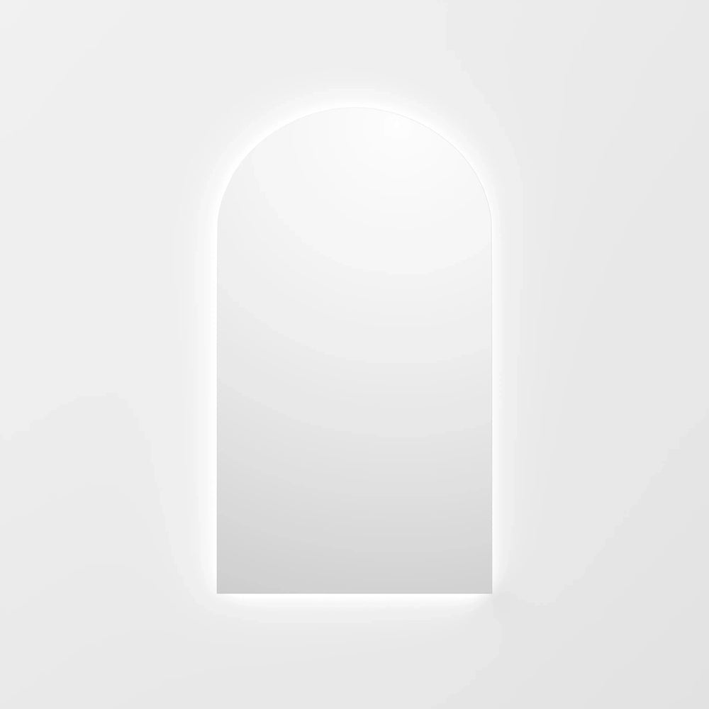 מראה לאמבטיה קשתית עם תאורת לד חכמה וכפתור טאץ’ – Boge