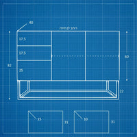 שידה מודרנית Kona עם פורניר עץ טבעי, בסיס ברזל שחור ושלוש מגירות עם דלתות סגירה שקטה | פוני סטייל