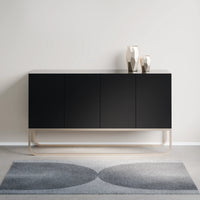 קומודה מודרנית Rodel בעיצוב מינימליסטי עם בסיס מתכתי מעוגל ונוכחות יוקרתית | פוני סטייל