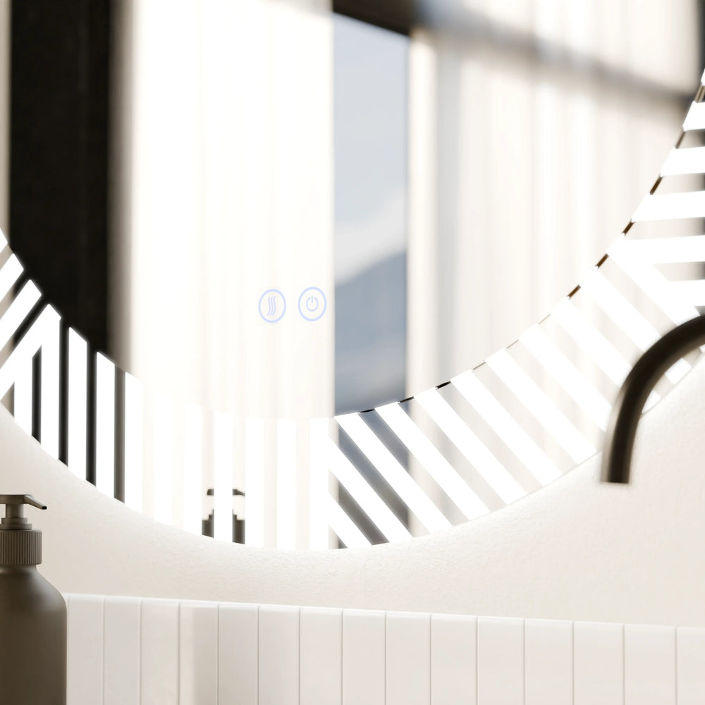 מראה לאמבטיה חכמה עם תאורת לד, מפשיר אדים וטאץ׳ – דגם Solring