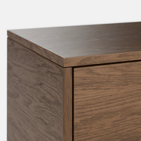 מזנון טלוויזיה סקנדינבי Oslo בגימור פורניר טבעי עם מגירות, דלתות ורגליים אלכסוניות