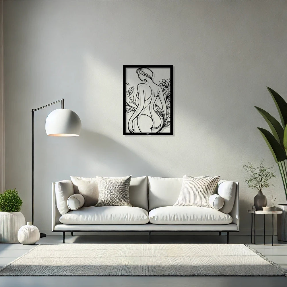 תמונת מתכת אישה בפריחה Linn חיתוך לייזר אומנותי