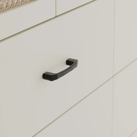 שידת מגירות בוהו שיק Plush עם 16 תאים, חזיתות ראטן ורגלי עץ מלא | פוני סטייל