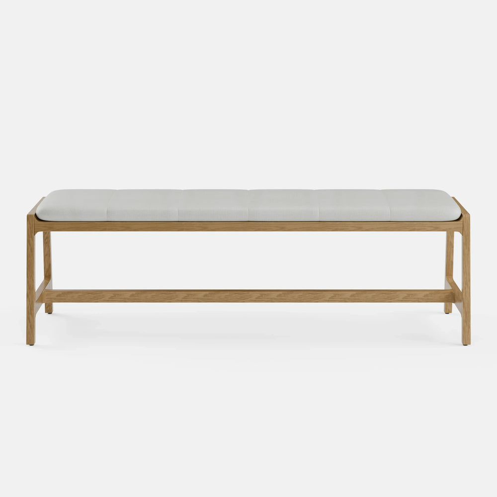 ספסל עץ מודרני עם מושב מרופד - Soren