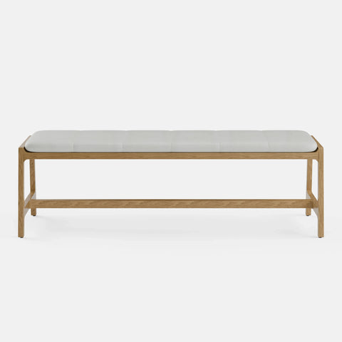 ספסל עץ מודרני עם מושב מרופד - Soren