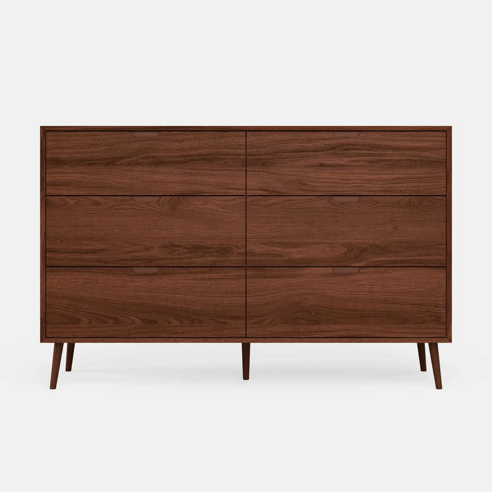 שידת 6 מגירות רחבה Varden בגוון אלון או אגוז