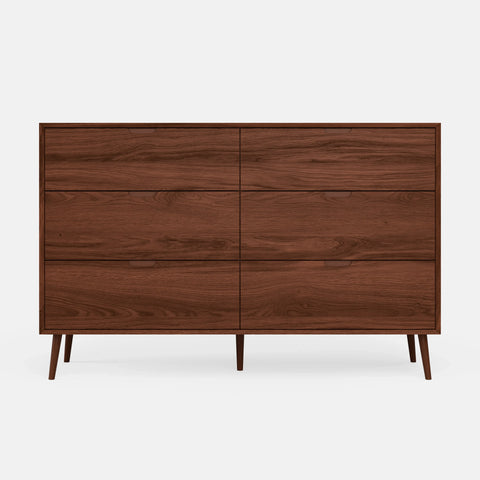 שידת 6 מגירות רחבה Varden בגוון אלון או אגוז