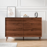 שידת 6 מגירות רחבה Varden בגוון אלון או אגוז