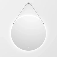 מראה לאמבטיה עגולה עם תאורת לד ורצועת תלייה – דגם Blik