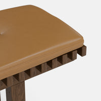 ספסל עץ מעוצב עם כריות דמוי עור - Frigga