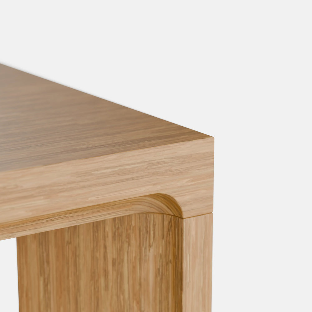 שולחן סלון מלבני Fleer בגימור פורניר אלון טבעי ועיצוב מינימליסטי | פוני סטייל