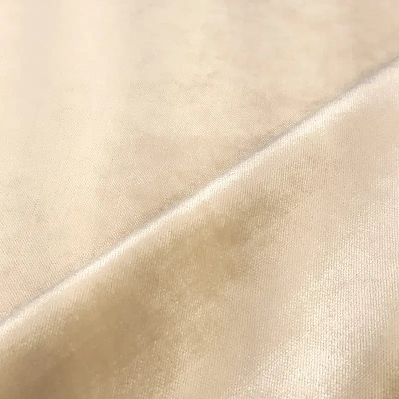 זוג כריות נוי מבד קטיפה מבריק בגוון שמפניה בהיר