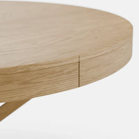 Loki – שולחן אוכל עגול נפתח עד 18 סועדים עם רגלי עץ אלון ומנגנון פתיחה גרמני