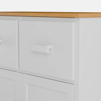 שידה כפרית Vilda Mini בגימור אפוקסי בהיר, פלטת עץ תעשייתי מחופה פורניר ורגלי עץ אלון טבעי | פוני סטייל